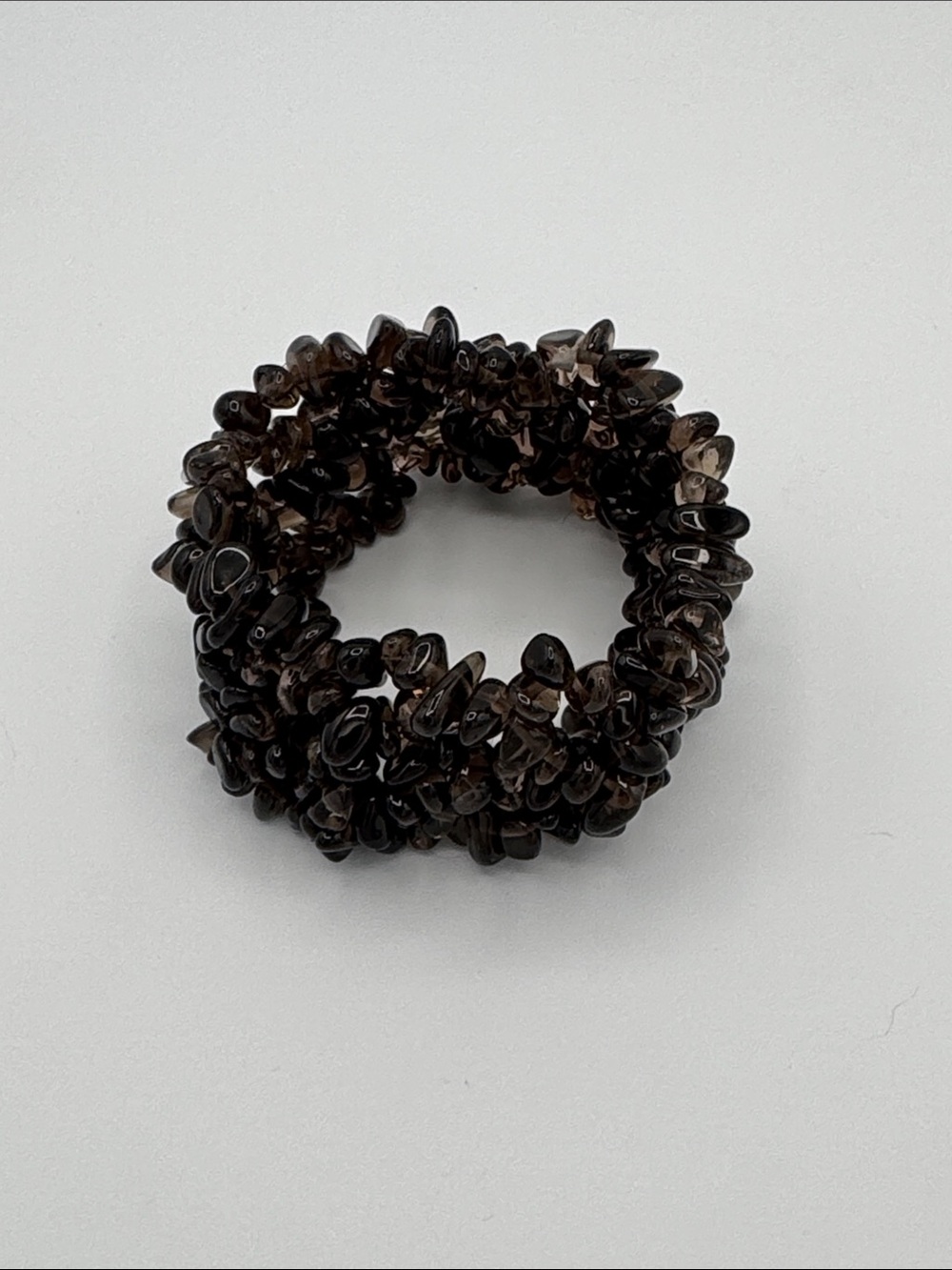 Chunky Smoky Quartz Bead Stretch Bracelet